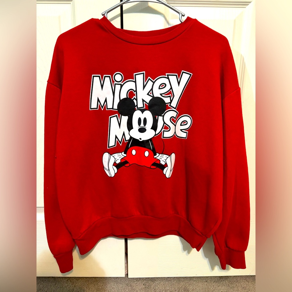 Red black and white Mickey Mouse sweater